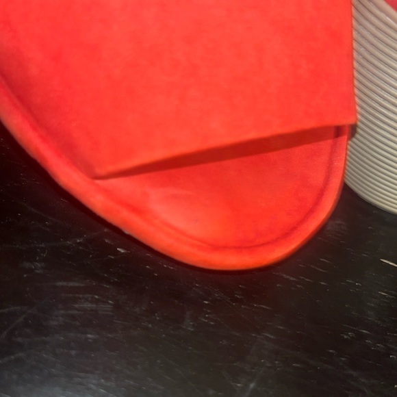 Clarks Womens Clarene Glamor Sandal Sz 8 Red Leather Wedge Heel Platform - Picture 12 of 16